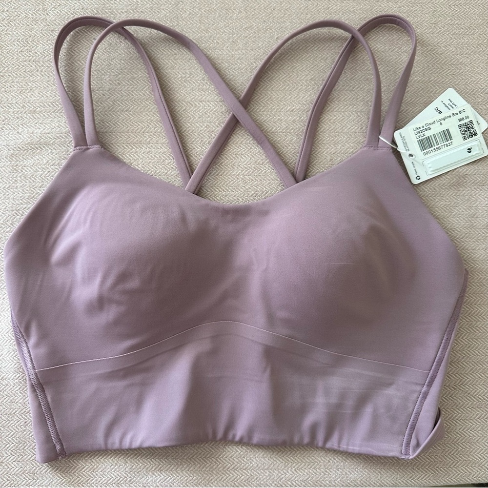 Lululemon Like A Cloud longline lavender lux size 6